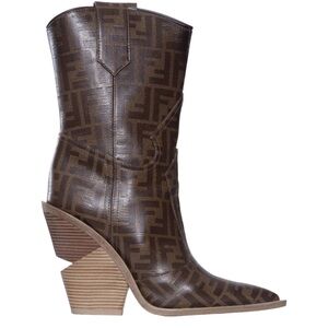 Fendi Logo Zucchini Cowboy boots size 41